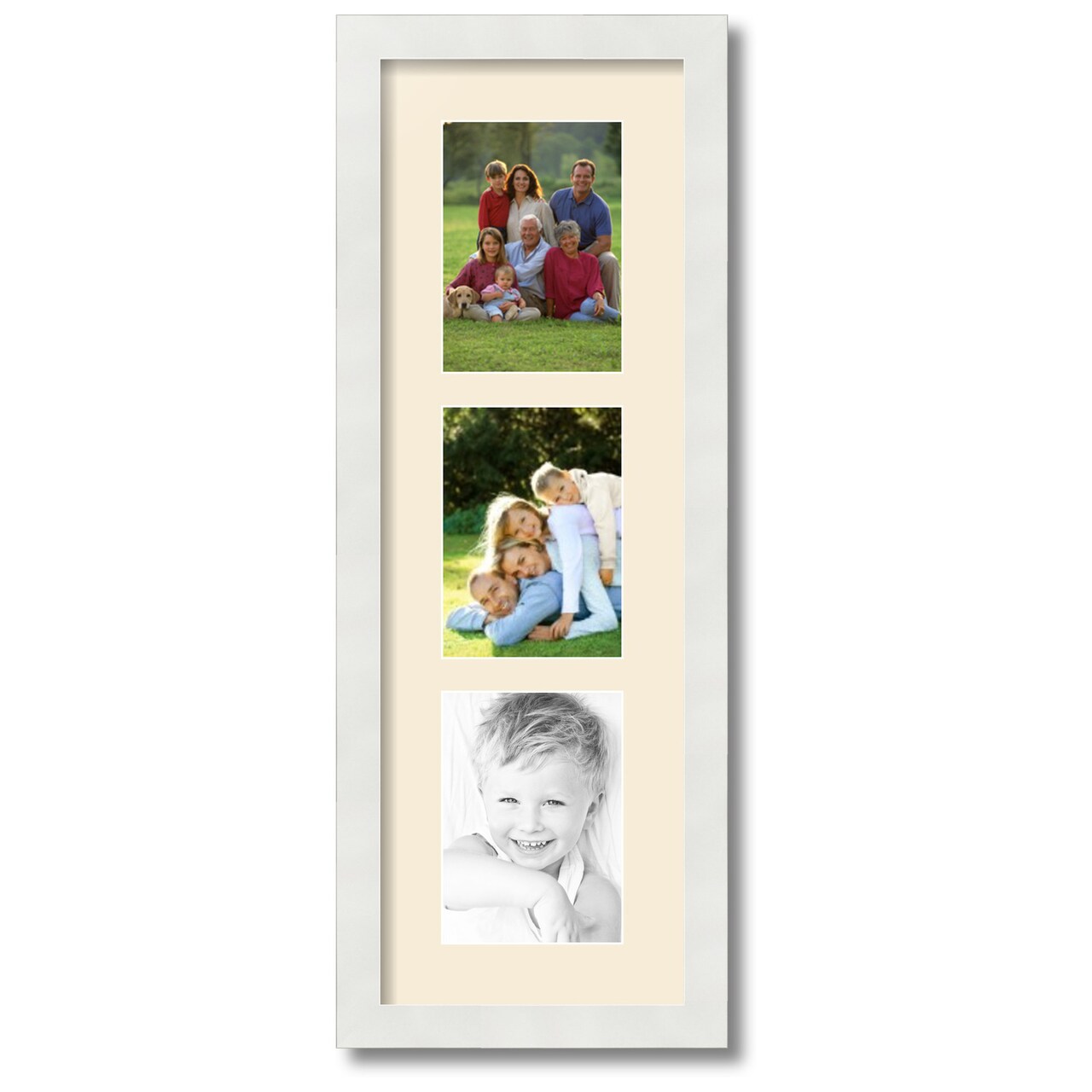 ArtToFrames Collage Photo Picture Frame with 3 - 5x7 inch Openings, Framed in White with Over 62 Mat Color Options and Plexi Glass (CSM-3966-138)